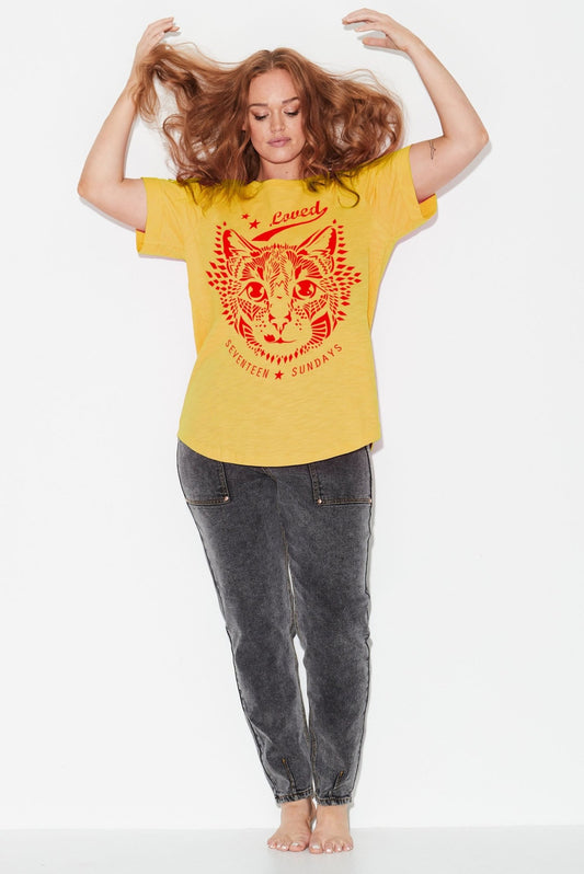 Cat Tee - Mustard - 17 Sundays17 SundaysCat Tee - Mustard