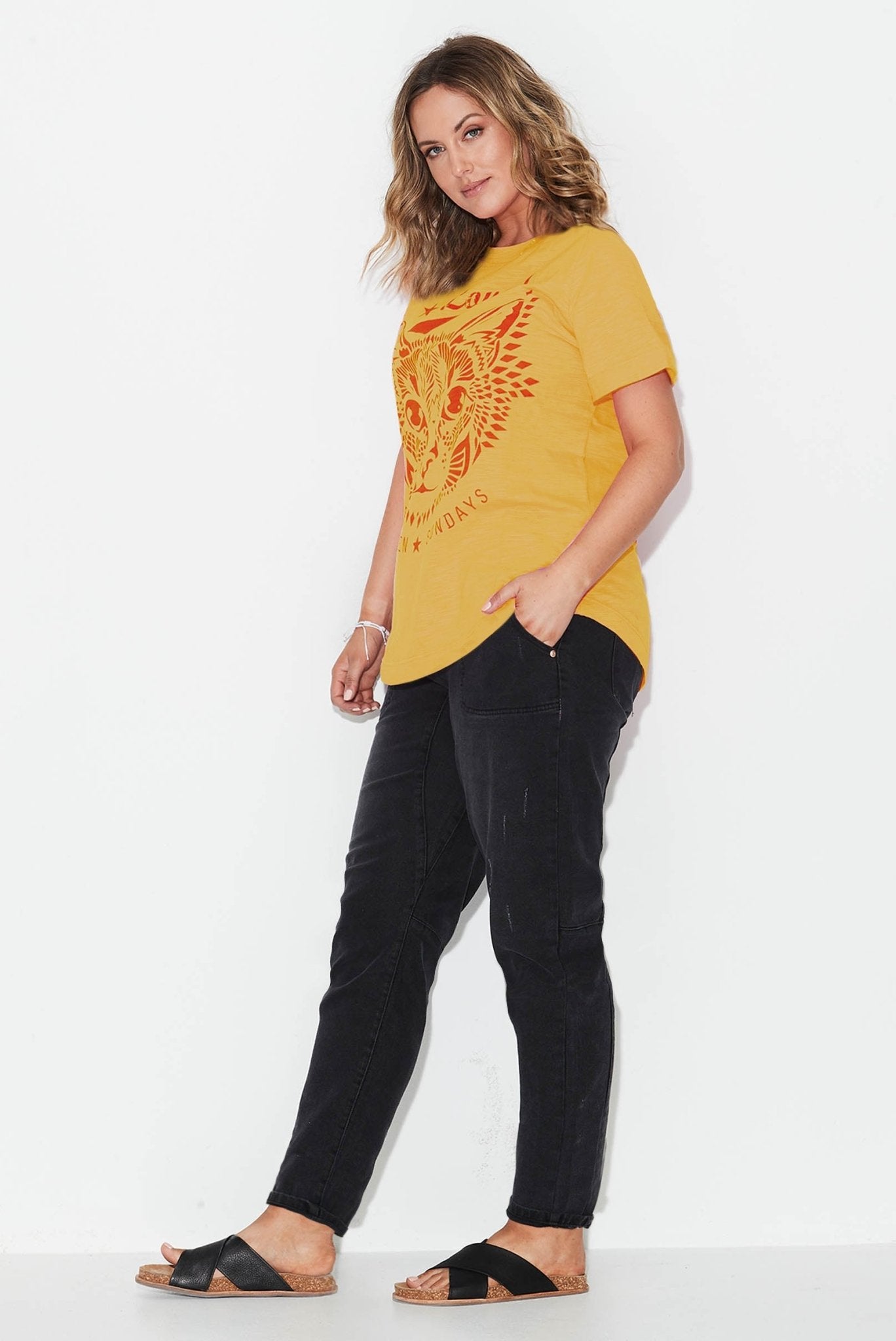 Cat Tee - Mustard - 17 Sundays17 SundaysCat Tee - Mustard