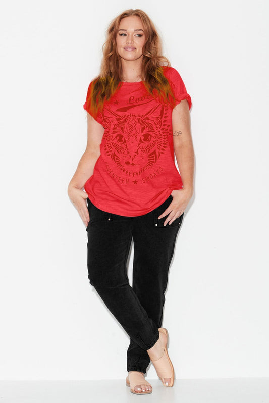 Cat Tee - Red - 17 Sundays17 SundaysCat Tee - Red