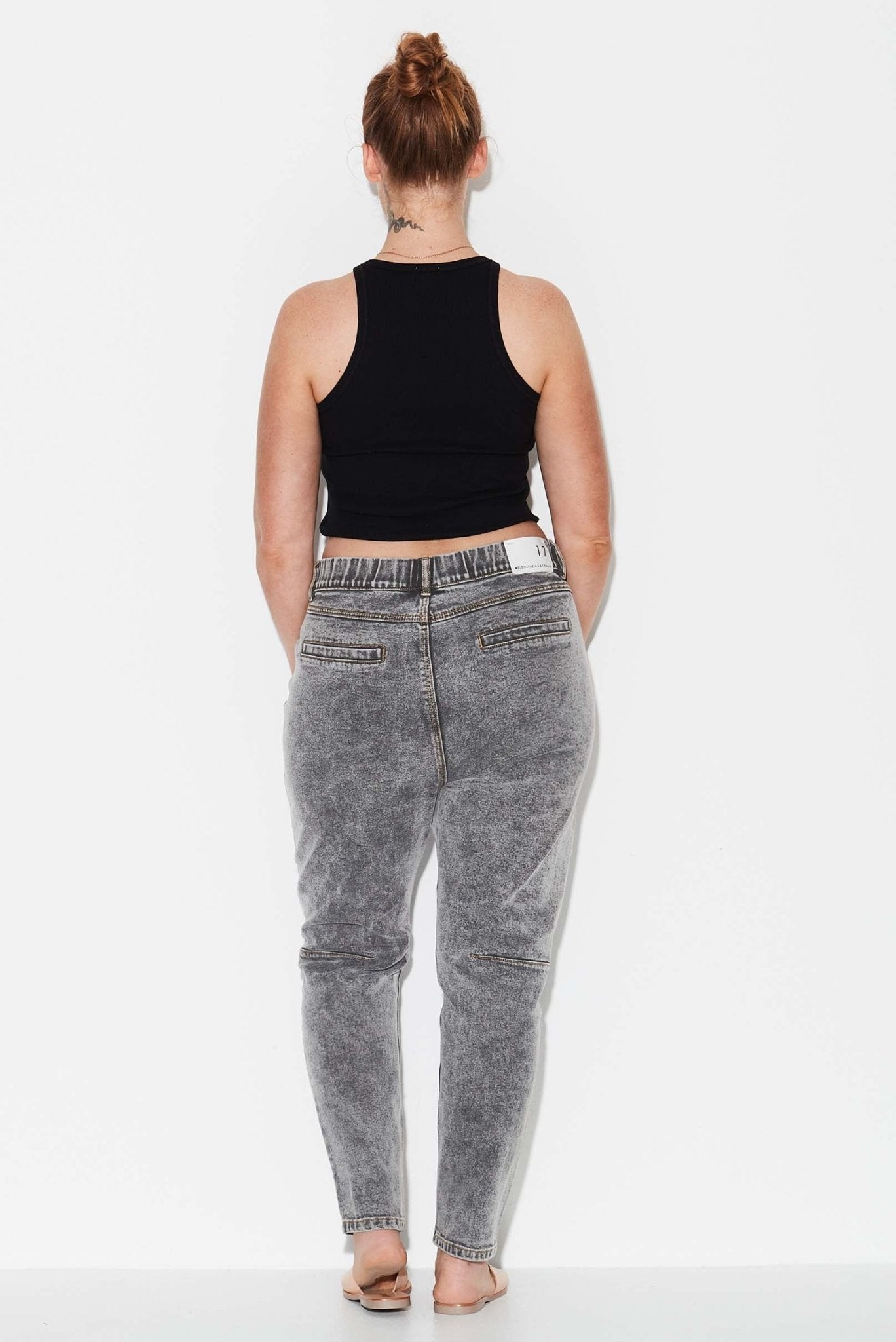 OUTSIDERS - Button Front Jeans - Grey Acid Wash - 17 Sundays17 SundaysOUTSIDERS - Button Front Jeans - Grey Acid Wash