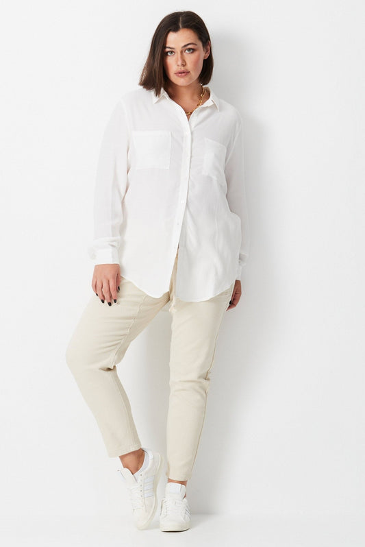 Relaxed Crepe Shirt - White - 17 Sundays17 SundaysRelaxed Crepe Shirt - White